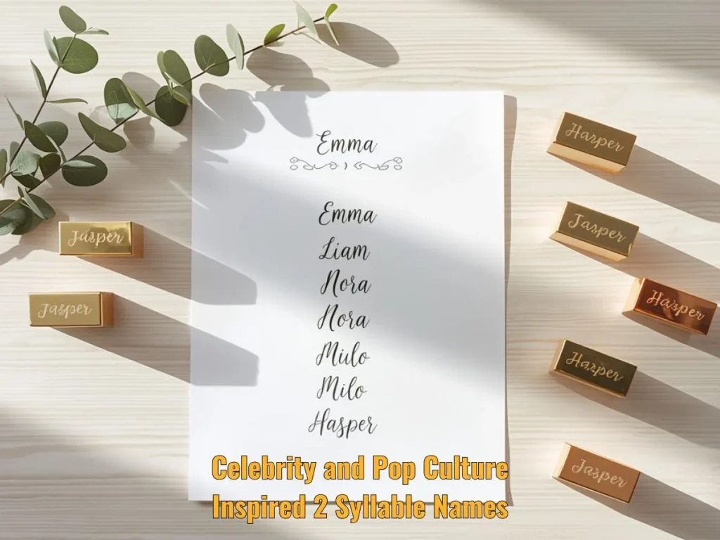 Celebrity and Pop Culture Inspired 2 Syllable Names